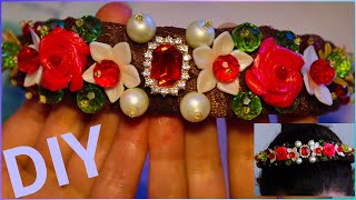 DIY Headband with polymer clay flowers Dolce Gabbana style