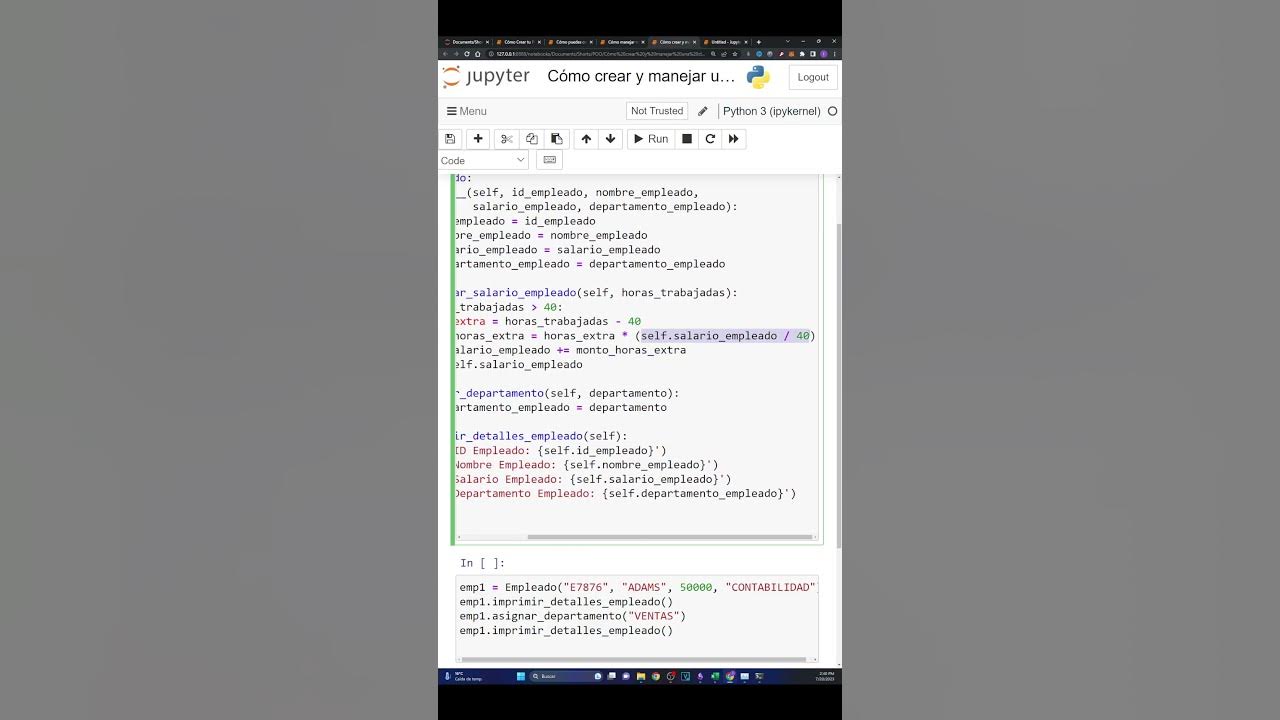 ¿Cómo crear y manejar una clase de Empleado en Python? - YouTube
