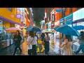 Seoul Rain Walk In Myeongdong on a Typhoon Night | Korea Travel 4K HDR