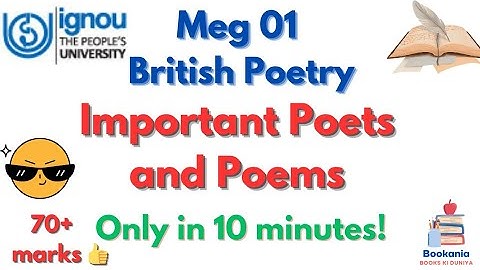 IGNOU Meg 01 British Poetry Most Important poets & poems| Easy guide to Score 70+ marks in #june2025