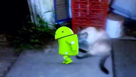 Android man dancing with my cat