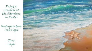 Paint a Starfish at the Shoreline - How to Paint a Seascape - Pastel Painting tutorial screenshot 2