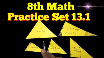 8th Math Practice Set 13.1 | Congruence of Triangles
