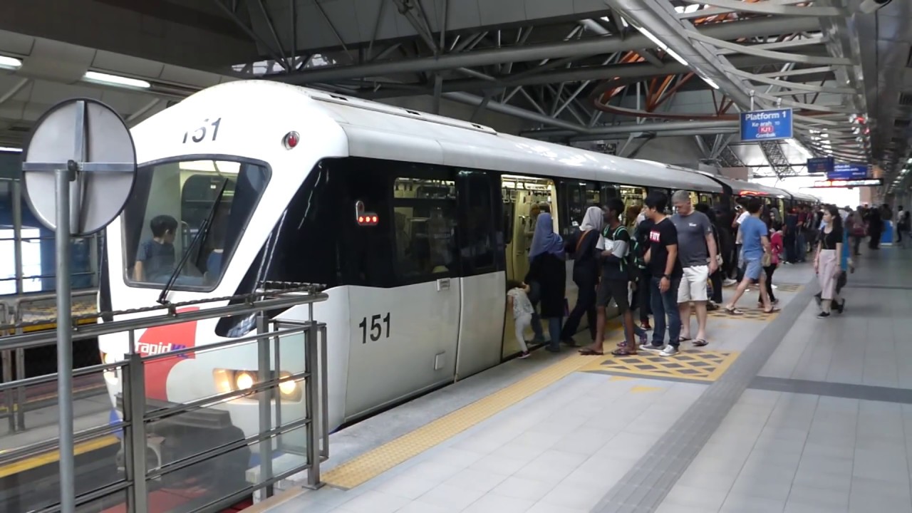 【続行運転】クラナ・ジャヤ線ART200系 KLセントラル駅 LRT Kelana Jaya Line ART ...