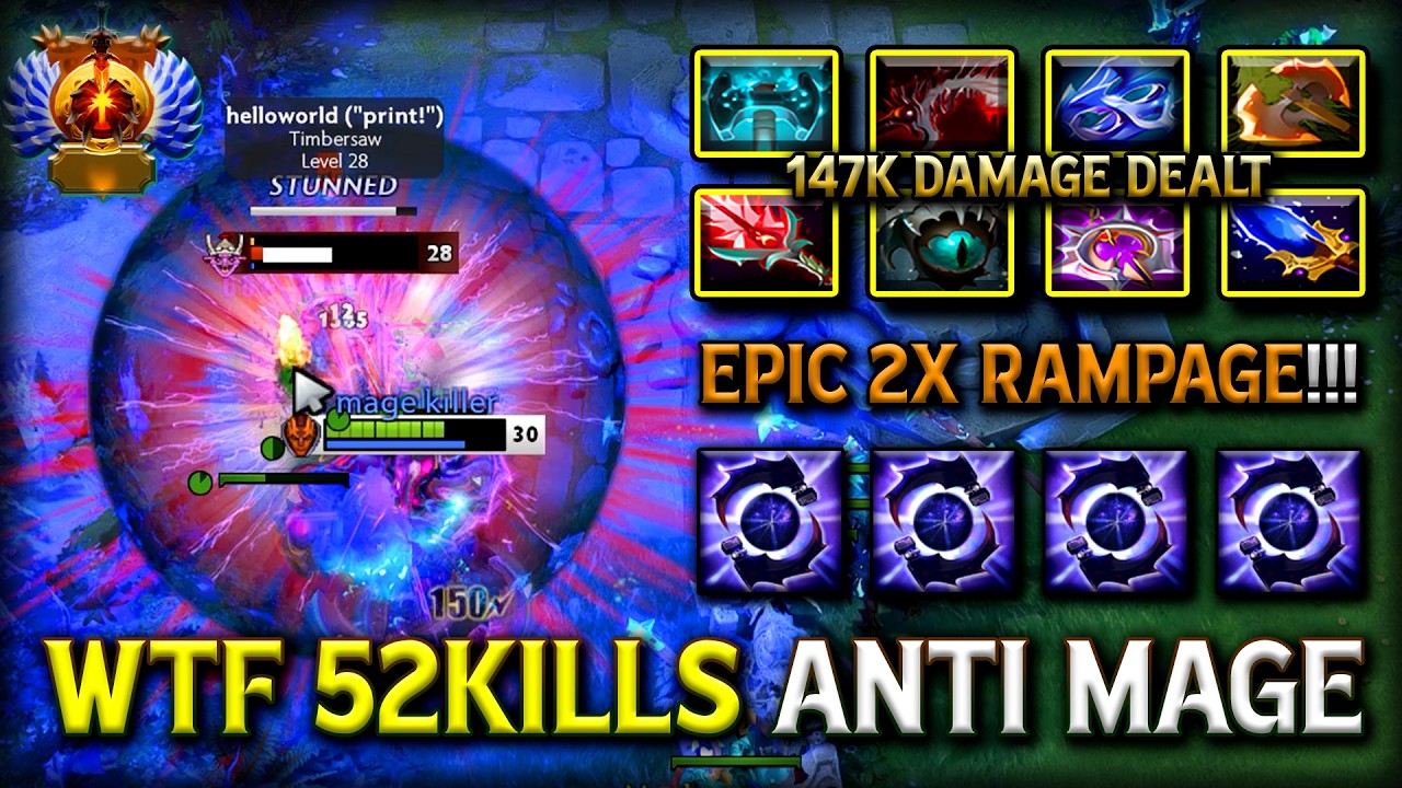 WTF 52KILLS LATE GAME RAID BOSS ANTI MAGE | 147K DAMAGE DEALT EPIC
