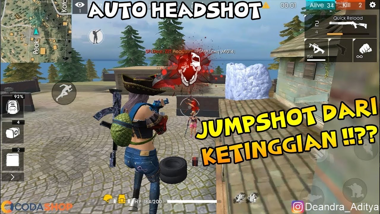 JUMPSHOT DARI KETINGGIAN AUTO HEADSHOT FREE FIRE INDONESIA YouTube