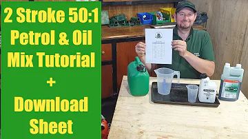 How to mix 2 Stroke fuel small engine petrol / oil tutorial demonstration 50:1 40:1 32:1 25:1 ratio