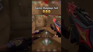 Gecko casually 1v4s 🦎 #valorant #valorantclips #gecko