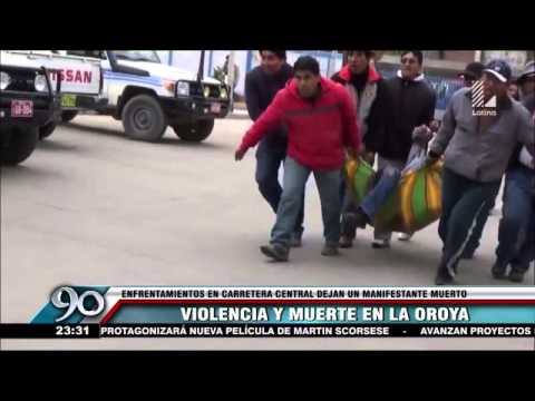 Un manifestante murió en enfrentamiento con la policía en La Oroya