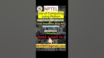The Joy of Computing using Python| NPTEL Exam Preparation MCQs 2025 July | #nptel #skumaredu