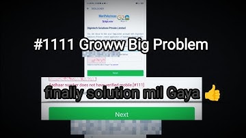Groww trading app Aadhar Number Does Not Have Verified Mobile #111 Problem Finally solution mil gaya