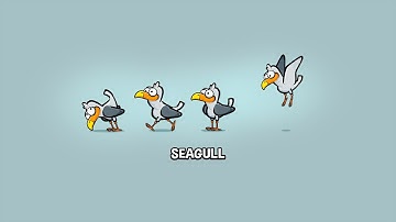 animated cartoon seagull game sprite preview