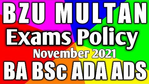 BZU Multan Exams Relief Policy 2021 of BA BSc|ADA ADS For Annual & Supply Students #FaisalBhattiVlog
