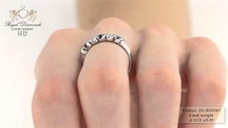 Diamantringe - RDS367W-0.13 - 18kt Weissgold 5-Steine Saphir und Diamant Eternity Ring