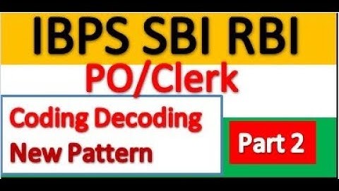 Coding Decoding New Pattern Reasoning Tricks For SBI PO BANK PO Part 2