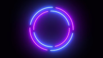 Circular neon stylised border frame intro titles animated background video , Copyright FREE video