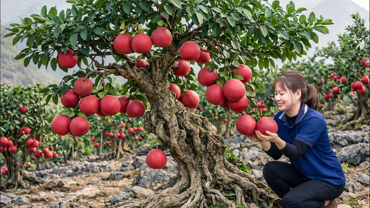 Harvesting Giant Red Grapefruit To Sell | Each one Weighed 15 Kg, Breaking The Record