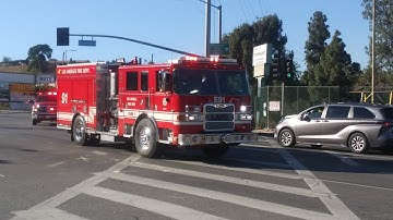 LAFD Engine 91, Battalion 717, Beverly Hills FD Engine 1, Engine 29 and Engine 39 Responding