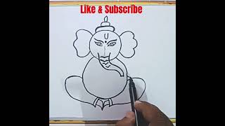 Ganesh drawing l ganpati bappa drawing shorts ytshorts viral ganesh