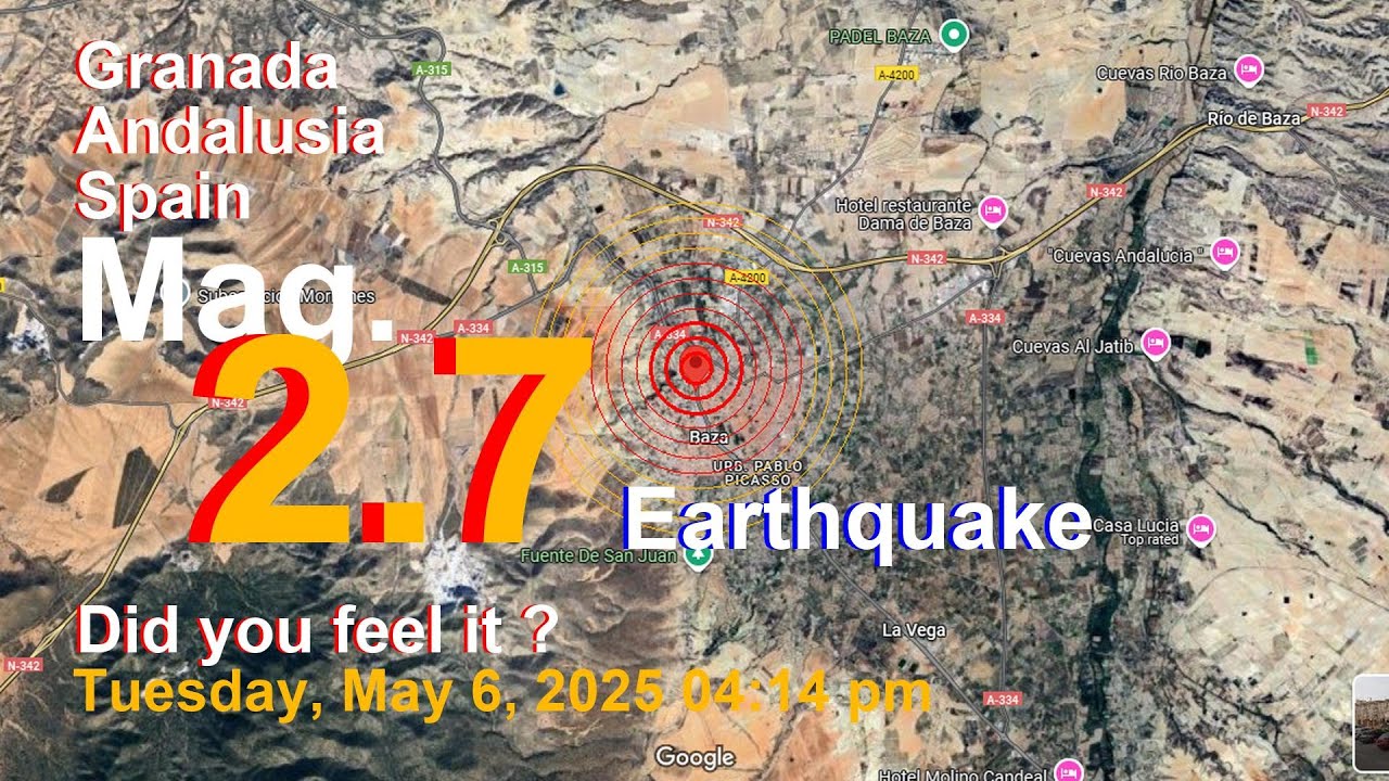 0.5 km West of Baza, Granada, Andalusia, Spain Earthquake today