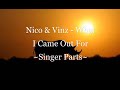 Nico & Vinz - What I Came Out For ~Singer Parts~