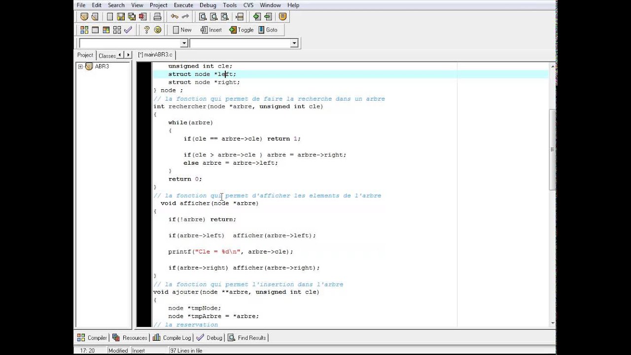 Binary tree (Arbre binaire de recherce) - Langage C - YouTube