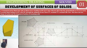 Engineering Drawing | Development of Solids - Pentagonal Prism | Learn with Nikhil