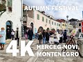 Walking at the autumn festival in Herceg Novi, Montenegro | 4K | 23.11.2019