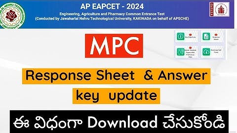 AP EAPCET MPC Answer Key 2024 || AP EAMCET Response Sheet 2024 || Ap Eamcet 2024