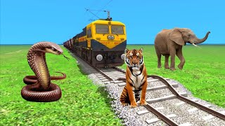 Tiger vs Snake | Stops the train | Siren head short film | Train simulator funny