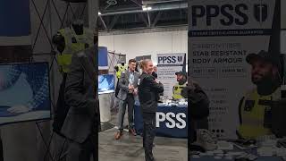 Female Security Pro tests PPSS Stab Vest at Innovation Lab 2024!  #security #bodyarmour #shorts