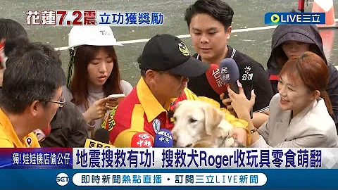 連總統都讚優秀! 地震救援有功 搜救犬Roger收玩具 8歲Roger曾是緝毒犬 因個性活潑"1歲半轉行" 網發起搜救犬羅傑計劃 籲重視值勤"穿好鞋"│【LIVE大現場】20230407│三立新聞台 - 天天要聞