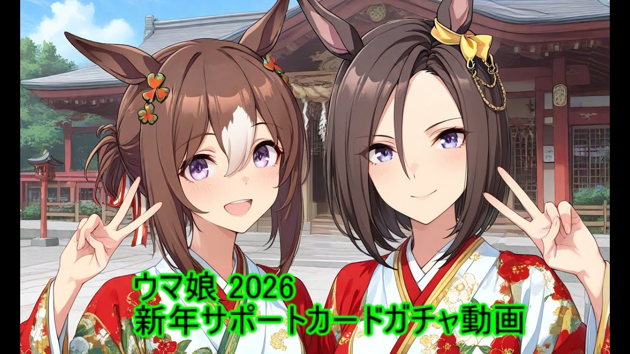 ウマ娘2026 新年サポートカードガチャ動画