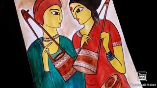 Indian Modern art || Indian folk art drawing || Drawing for beginners ||Madhubani art|painting