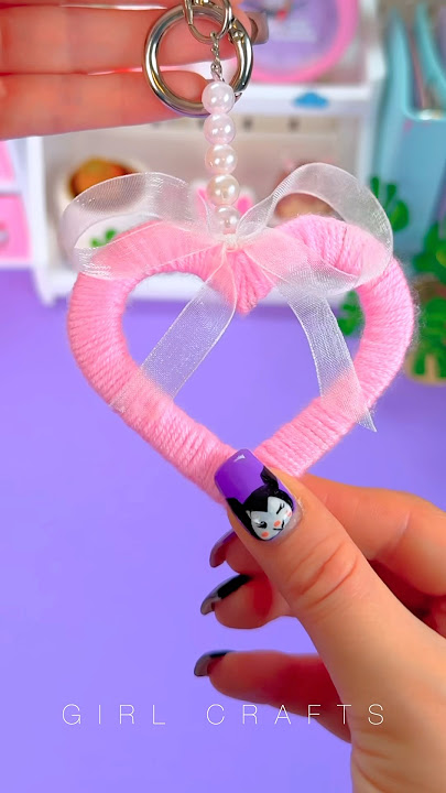 Diy - Heart Keychain 💗#craft #keychain