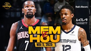 Houston Rockets Vs Memphis Grizzlies Full Game Highlights Nov 5, 2025 Freedawkins