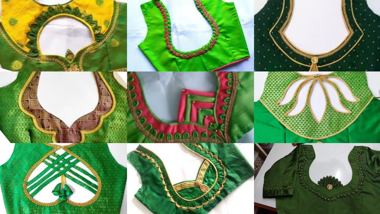 New Model Green Colour Patch Work Blouse Design Ideas - YouTube