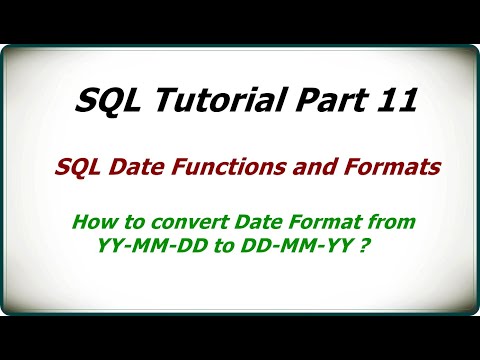 วีดีโอ: ฉันจะรับวันที่ในรูปแบบ dd mm yyyy ใน SQL ได้อย่างไร