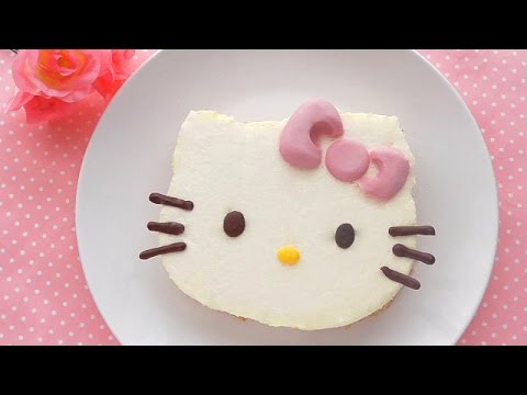 Hello Kitty Cake How To Make Rare Cheese Cake ハローキティケーキの簡単な作り方 レアチーズケーキ Youtube