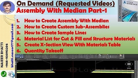 Assembly With Median Part 1 | how to create assembly in civil 3d | Custom Sub-Assembly | Assembly