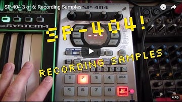 Roland SP-404 Tutorial 3 of 6 - Recording Samples