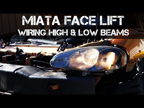 MX5 Miata NB Facelift Part 2-하이빔 표시기가 작동하는 하이빔 및 로우 빔 배선