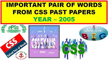 css |very important pair of words | past papers year 2017 |ppsc & fpsc mcqs