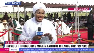 President Tinubu Joins Muslim Faithful in Lagos for Prayers