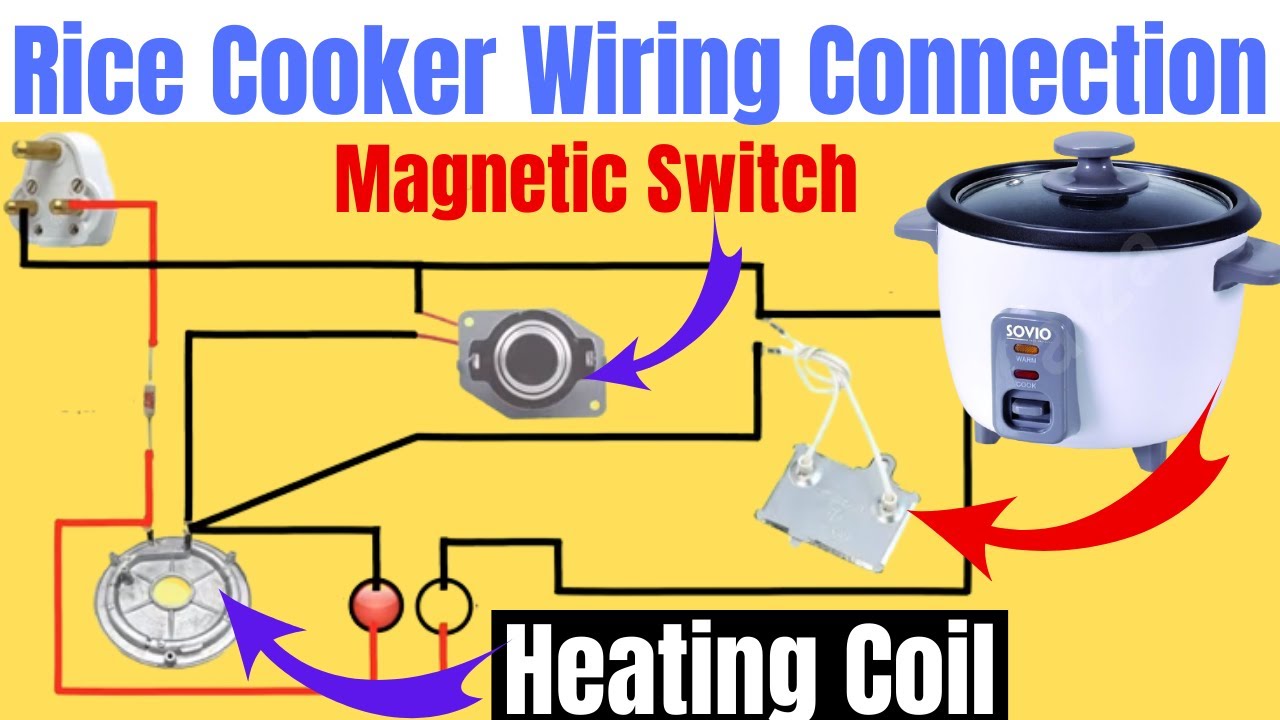 Rice cooker wiring connection || Wiring Diagram || Magnetic Switch