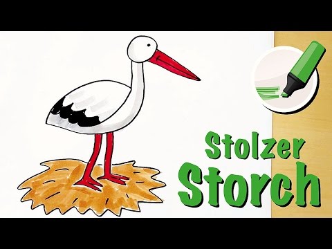 Video: Wie Zeichnet Man Einen Storch Mit Einem Bleistift
