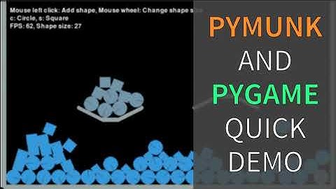 Pymunk and pygame quick demo