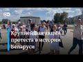 Как самая массовая акция протеста против Лукашенко проходит в столице Беларуси