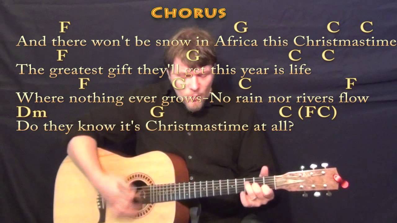 Do They Know Its Christmas Strum Guitar Cover Lessson With Chords Lyrics Youtube