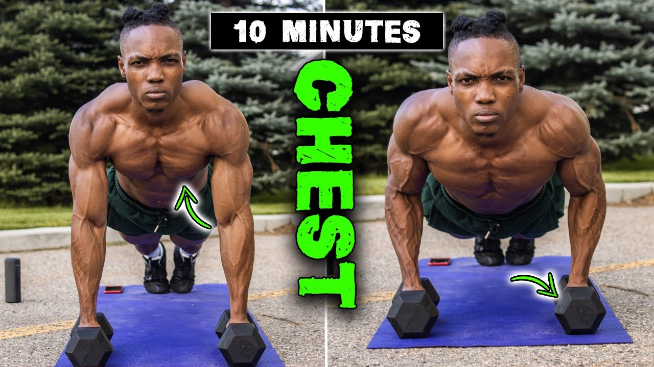 10 MINUTE LIGHTWEIGHT DUMBBELL CHEST WORKOUT | NO BENCH NEEDED! - YouTube